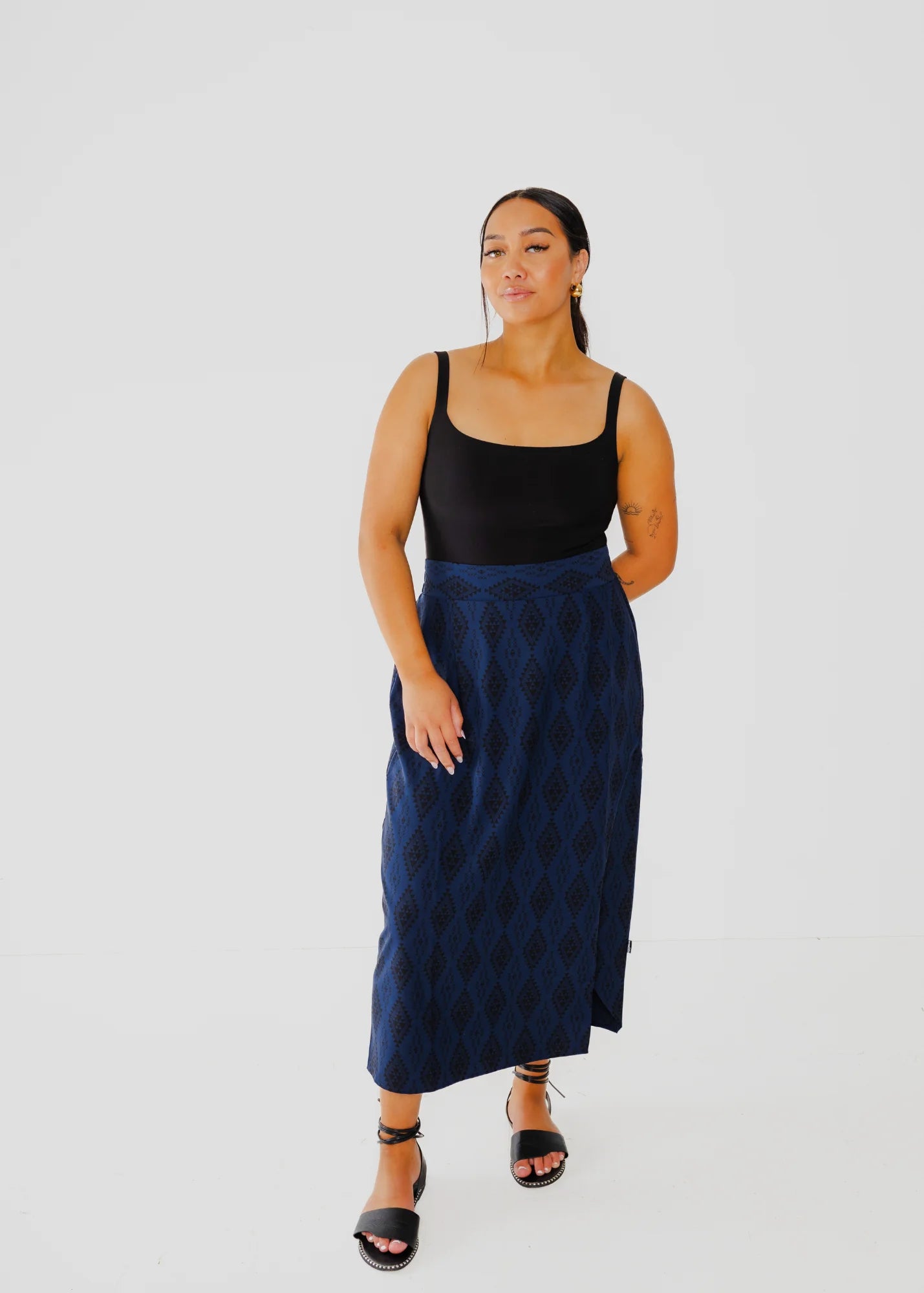 Purapura Whetu Skirt - Navy