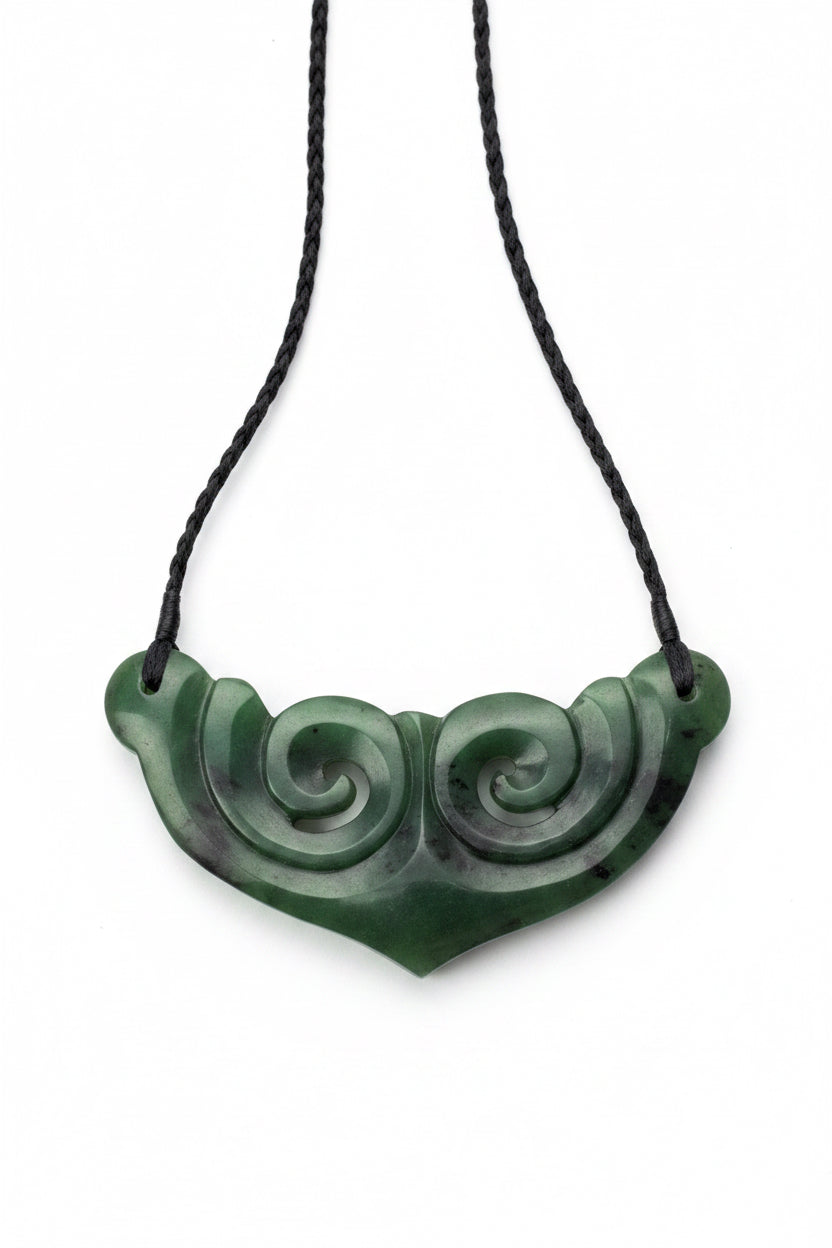 Pounamu Breast Plate - Koru