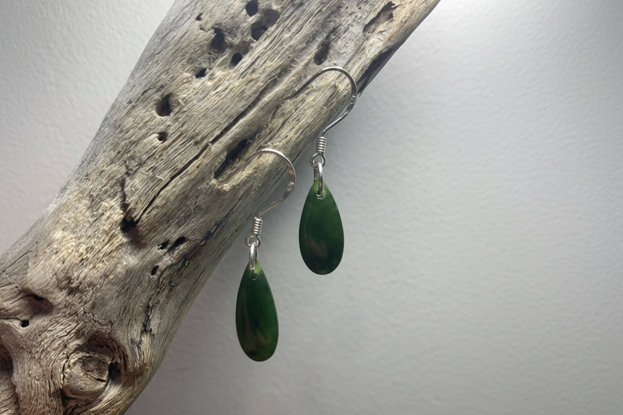 Jade drop earrings