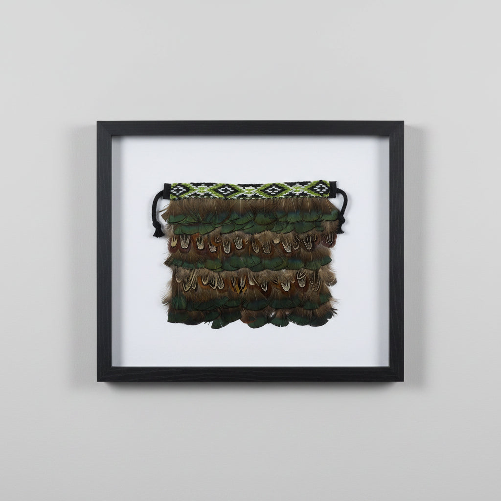 Framed Pheasant Feather Mini kahu hururu