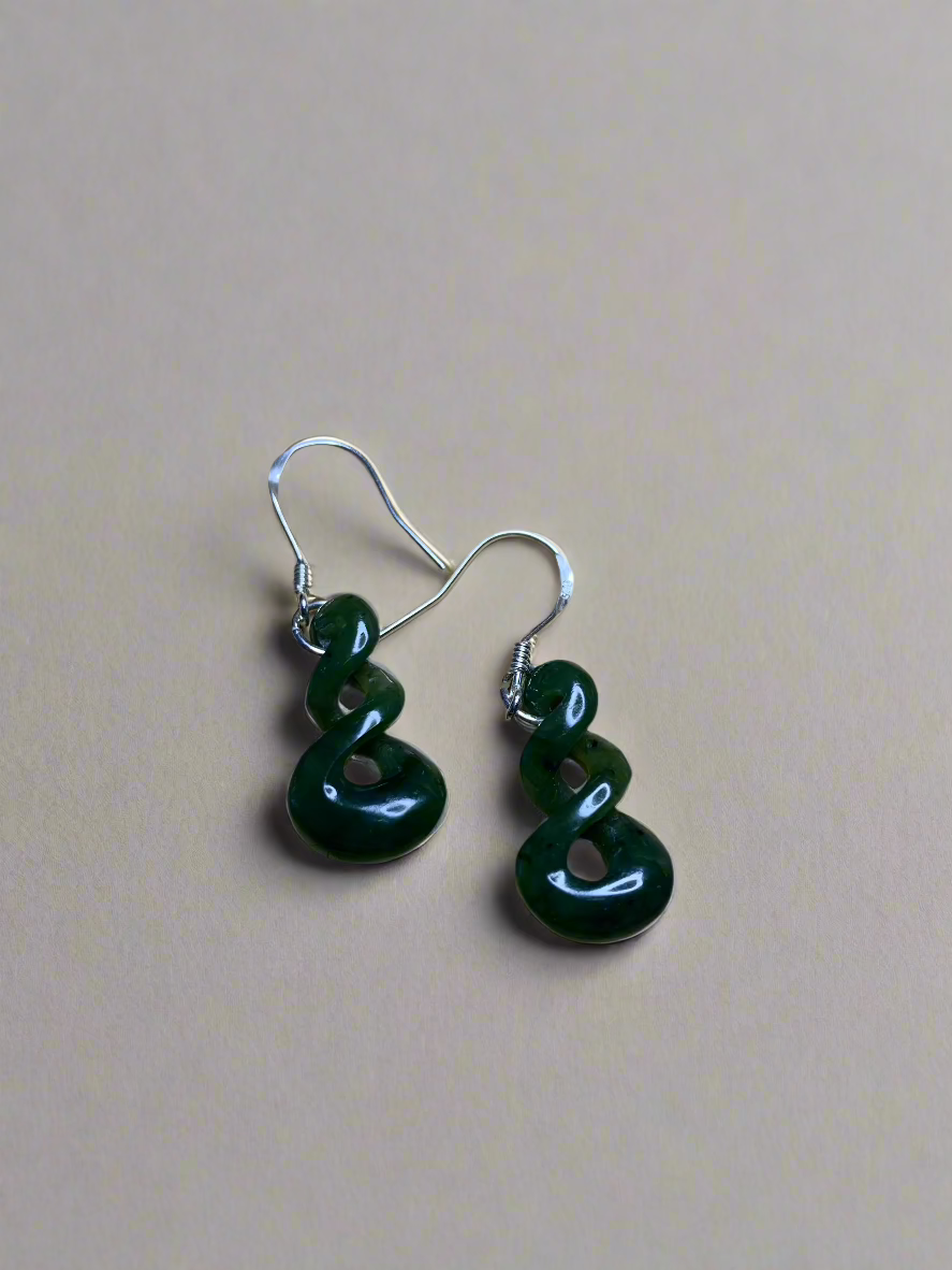 Greenstone Double Twist Earrings
