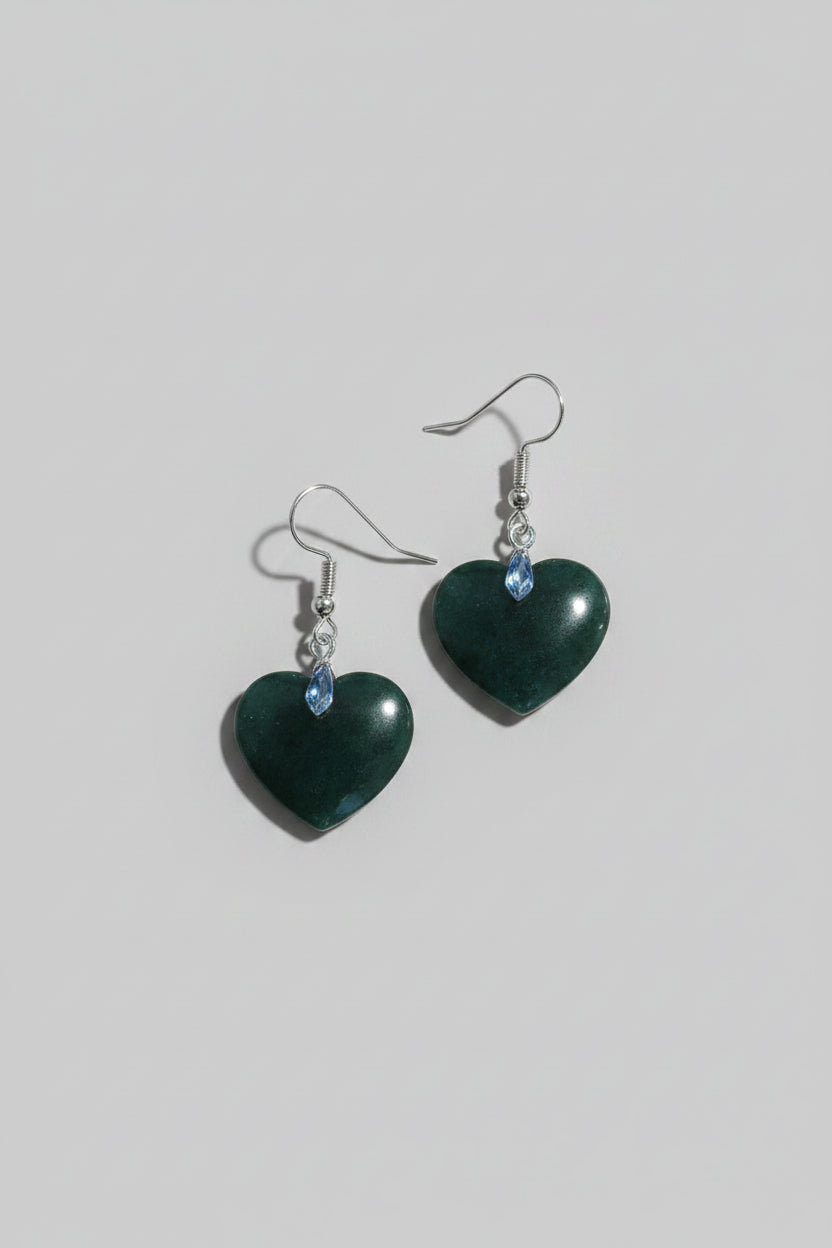 Pounamu Heart Heart Earrings