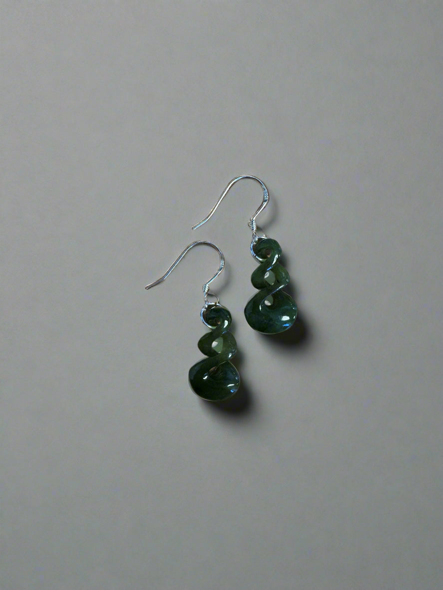 Greenstone Double Twist Earrings