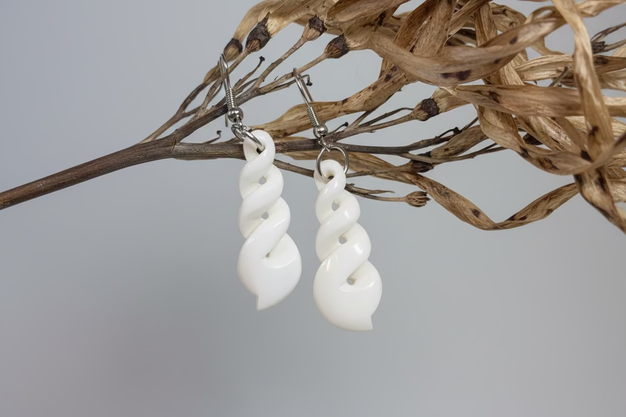 Bone Earrings - Triple
