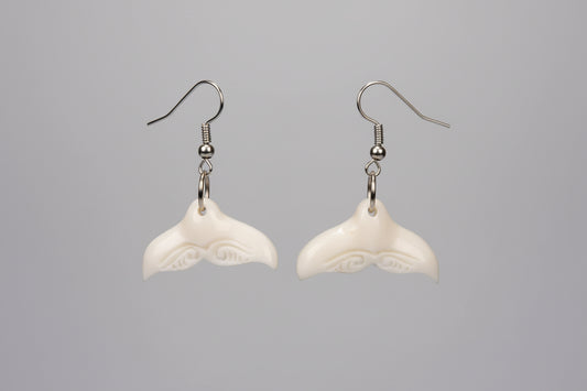 Bone earrings - Whale