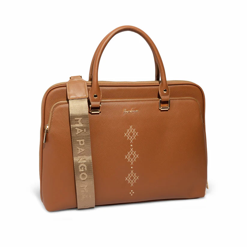Puawai Laptop Bag - Whenua Brown