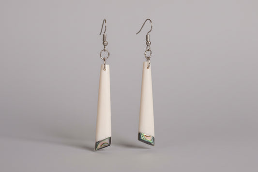 Bone Earrings - Paua tip