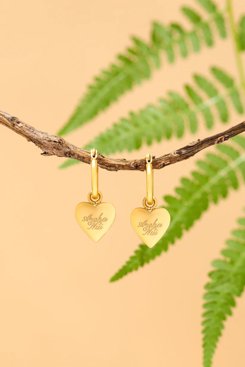 Aroha Nui Hoops - Gold