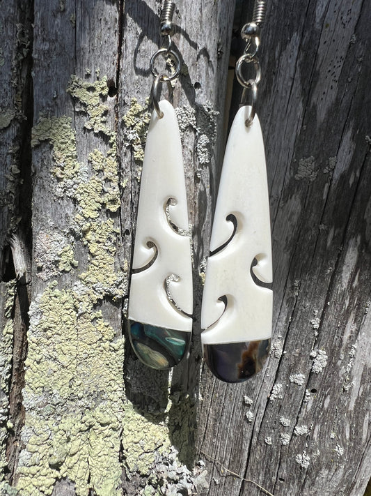 Bone & Paua Earrings