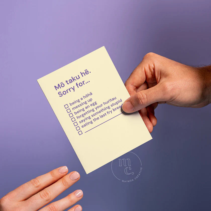 'Mō taku hē. Sorry for...' Greeting Card