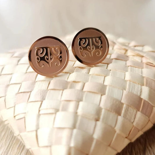 Moko Kauae Studs - Gold