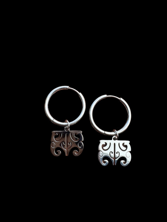 Moko Kauae Hoops - Silver