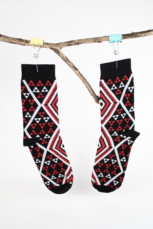 Unisex Socks - Niho Design Red/White/Black