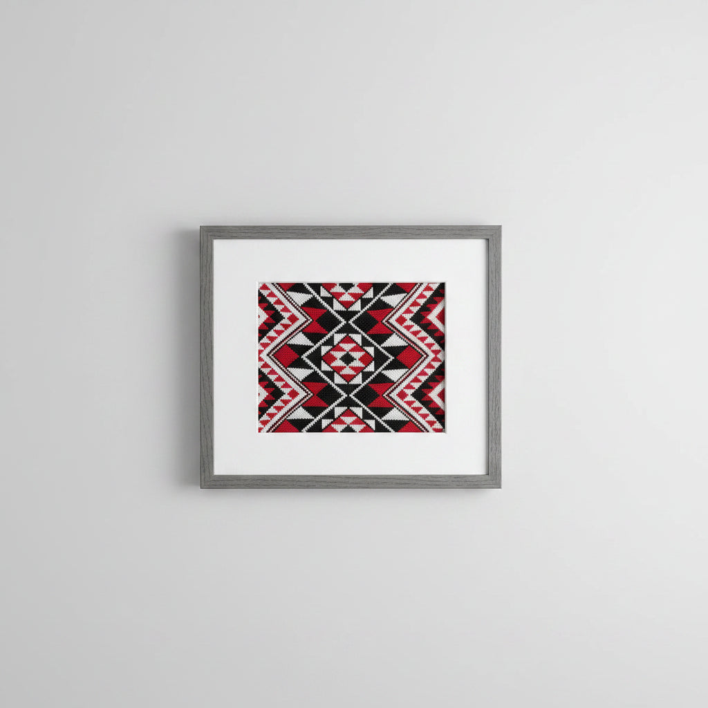 Framed Taniko - Red White Black