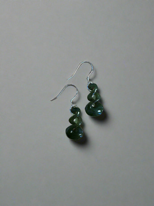 Greenstone Double Twist Earrings